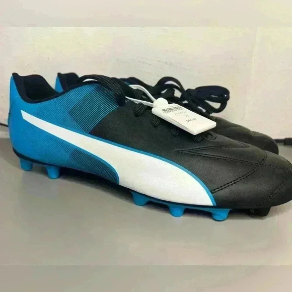 Puma Adreno II FG 10346903 Mens Black Leather Athletic Soccer Cleats Shoes - Picture 2 of 5